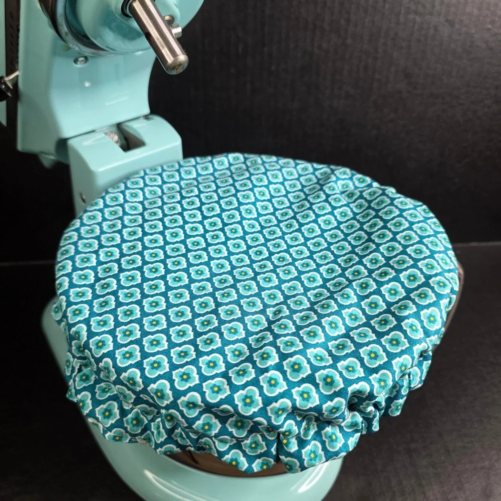 Kitschy‎ Baking Housewife MCM Teal KitchenAid Mixer Mixing Bowl Cover Baking